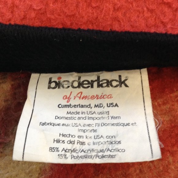 Vintage Biederlack of America Southwest Aztec Style Reversible Acrylic Blanket - Picture 15 of 15